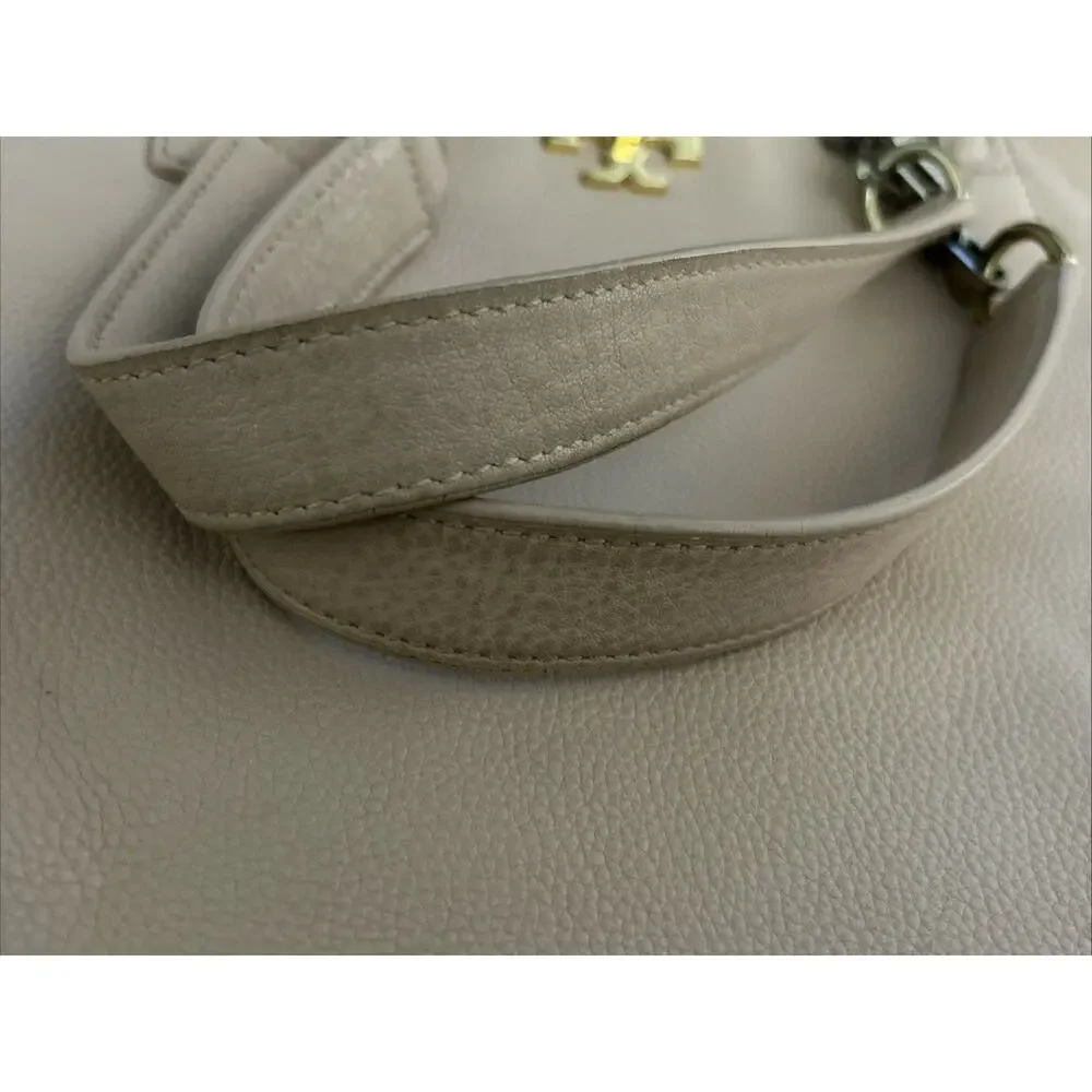 Tory Burch Britten Pebbled Leather Tote Bag Gold Chain Shoulder Bag Petal Pink